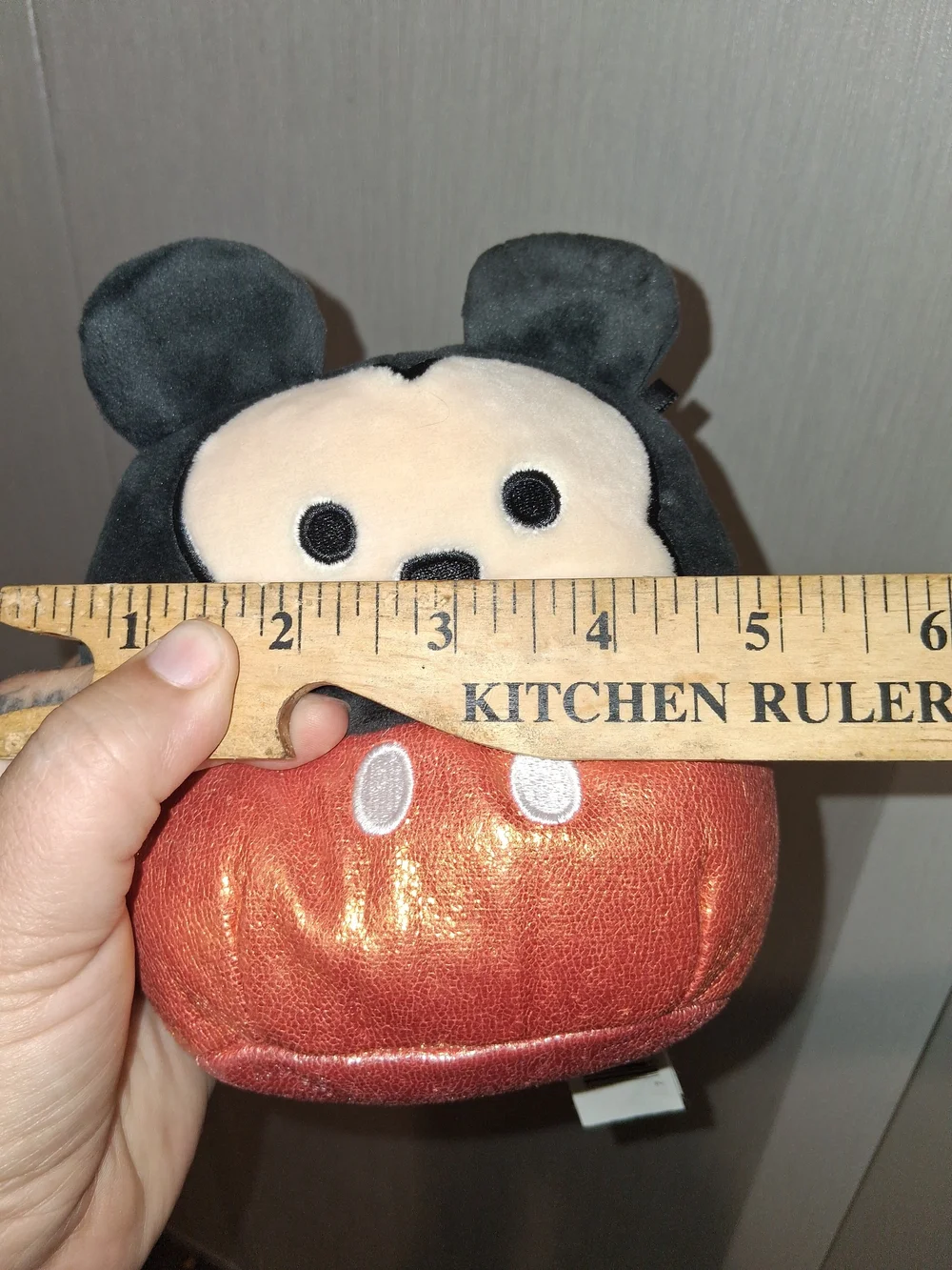 Disney Mickey Mouse Mini Plush Stuffed Animal Toy Black & Red Under 6 in